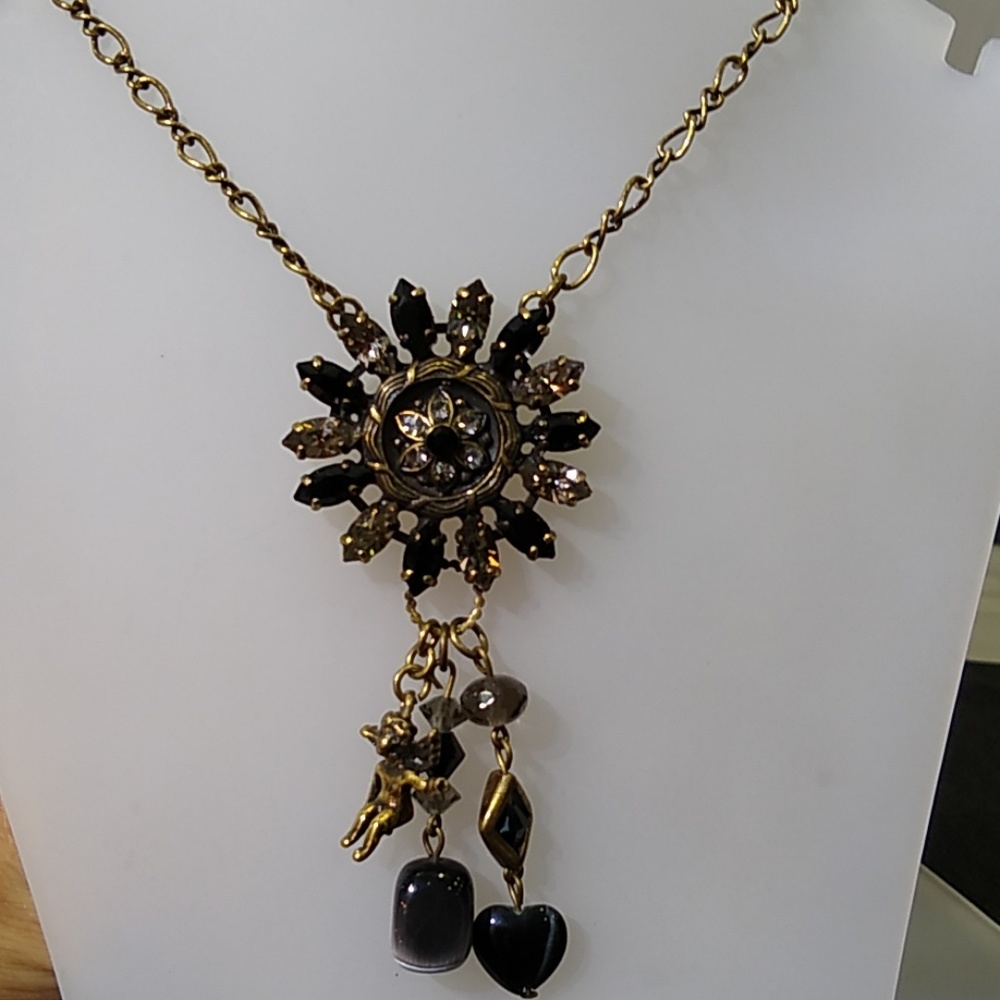 Black/Jet SWAROVSKI Crystal 🌞 Sunburst Necklace